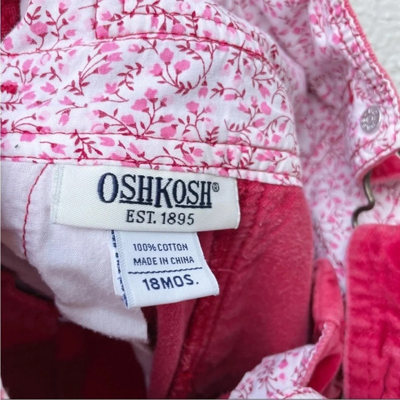 Oshkosh velvet red overalls Sz 18 months - Picture 4 of 6
